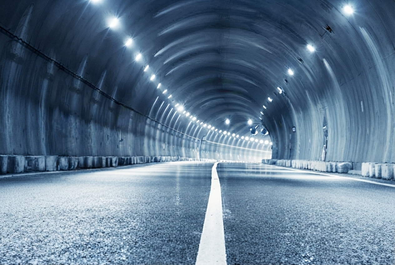 The Bangabandhu Sheikh Mujibur Rahman Tunnel gleaming under modern lights