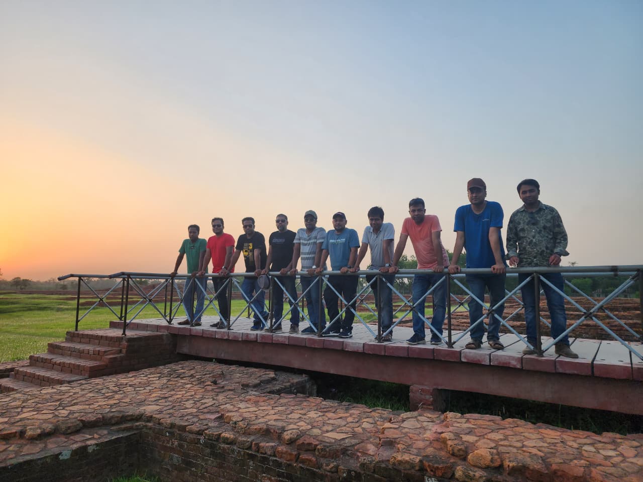 With travel companions, Mahasthangarh, Bogura.