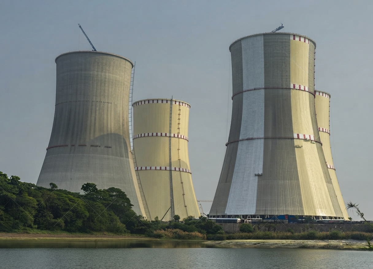 Natural draft cooling towers of Rooppur
