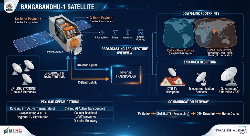 Bangabandhu-1 satellite payload and communication services